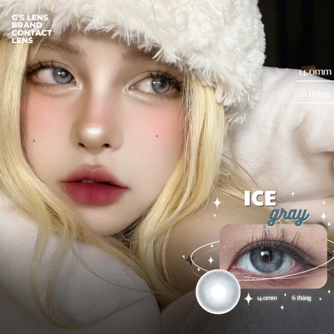 Kính áp tròng 6 tháng ICE -FROZEN BLUE màu xanh dương sáng tây không giãn tròng GTRENDY