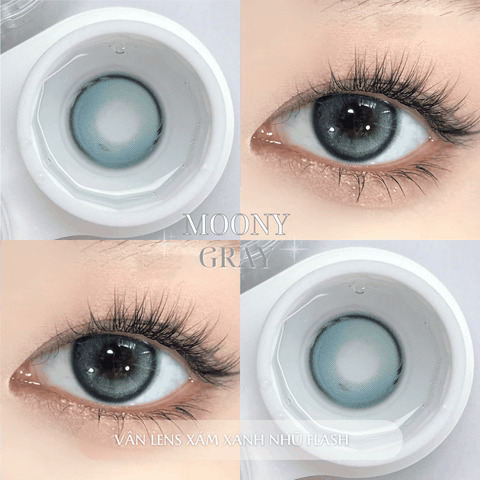 Kính áp tròng 6 tháng MOONY GRAY màu xám xanh sáng tây giãn tròng nhỏ GTRENDY - MC38