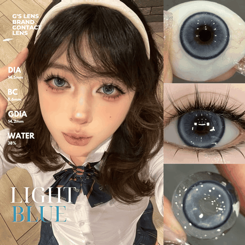 Kính áp tròng 6 tháng LIGHT BLUE màu xanh dương sáng tây giãn tròng nhỏ GTRENDY - MC38