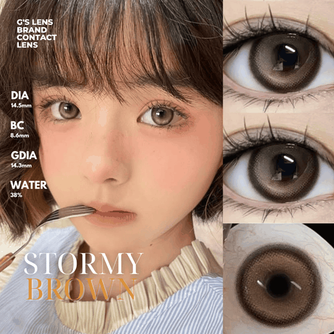 Kính áp tròng 6 tháng STORMY BROWN màu nâu tự nhiên giãn tròng nhỏ GTRENDY - MC38