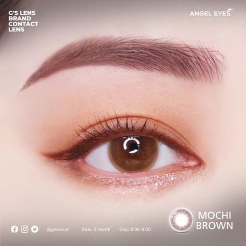 Lens mắt nâu choco Mochi Size S 14.2mm Có 0 Đến 8 Độ Lệch Độ dành cho mắt nhạy cảm Angle Eyes - G'S LENS