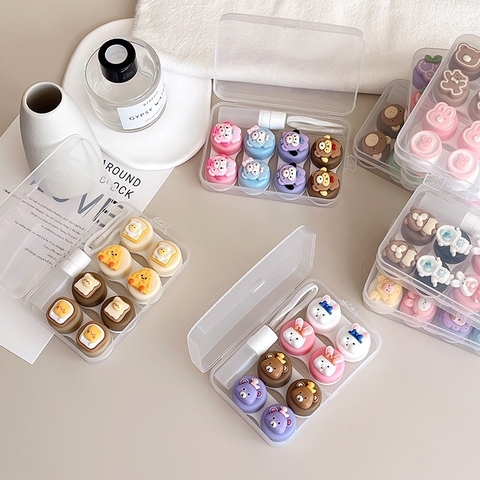 Khay 4 Cặp 3D Nổi Siêu Cute Cao Cấp- Case Hộp Đựng Lens