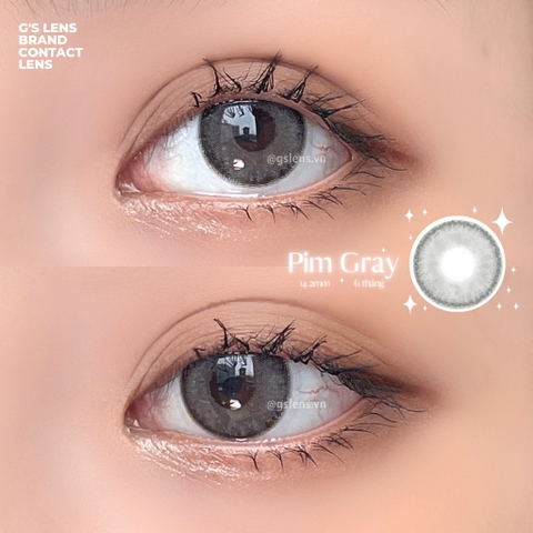 Lens Mắt Kính Áp Tròng Xám Tây Vân Giãn Ít Size S 14.2mm PIM GRAY Có Từ 0 Đến 7 Độ Lệch Độ GSLENS