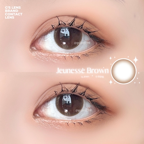 Lens mắt nâu mật ong tự nhiên JEUNESSE BROWN size s có 0-8 độ lệch độ dành cho mắt nhạy cảm G'S LENS Polyhema Cao Cấp