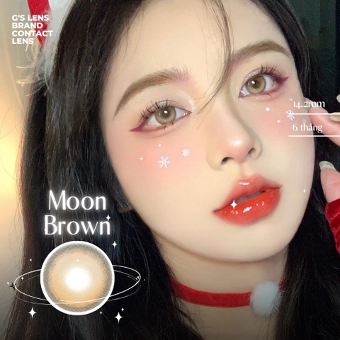 Kính áp tròng 6 tháng MOON BROWN màu nâu sáng tây giãn tròng vừa GTRENDY - MC38