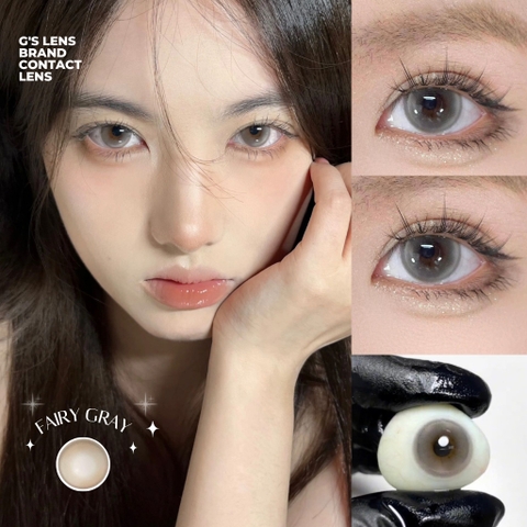 Kính áp tròng 6 tháng FAIRY GRAY màu xám ngọc sáng tây giãn tròng vừa GTRENDY - MC38