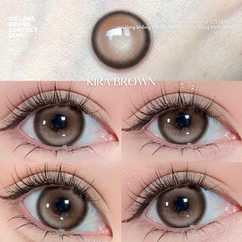Kính áp tròng 6 tháng KIRA BROWN màu nâu tự nhiên giãn tròng vừa GTRENDY - AL Color 38