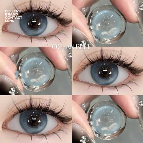 Kính áp tròng 6 tháng OCEAN BLUE màu xanh sáng tây giãn tròng nhỏ GTRENDY - MCK1