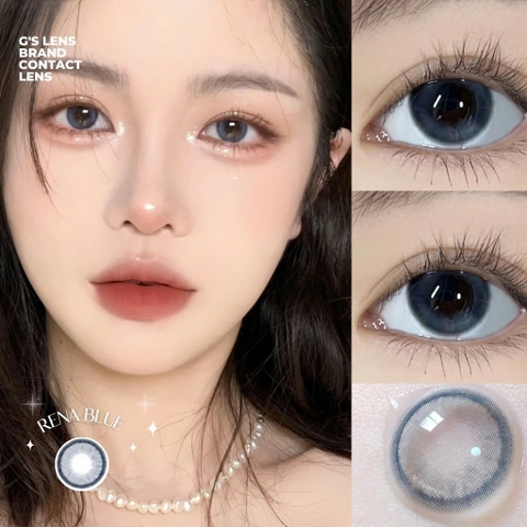 Kính áp tròng 6 tháng RENA BLUE màu xanh tự nhiên giãn tròng nhỏ GTRENDY - MC38