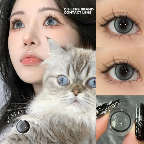 Kính áp tròng 6 tháng CAT EYES BLUE màu xanh dương sáng tây giãn tròng nhỏ GTRENDY - MC38