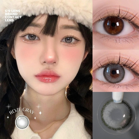 Kính áp tròng 6 tháng ROZE GRAY màu xám tự nhiên giãn tròng nhỏ GTRENDY - MC38