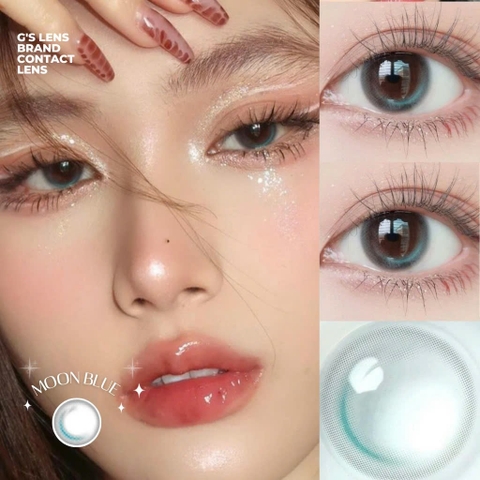 Kính áp tròng 6 tháng MOON BLUE màu xanh dương sáng tây không giãn tròng GTRENDY - MC38