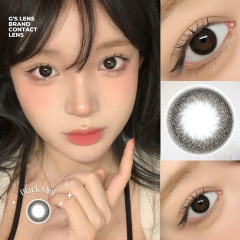 Kính áp tròng 6 tháng BLACK MINI màu đen tự nhiên giãn tròng nhỏ GTRENDY - MC38