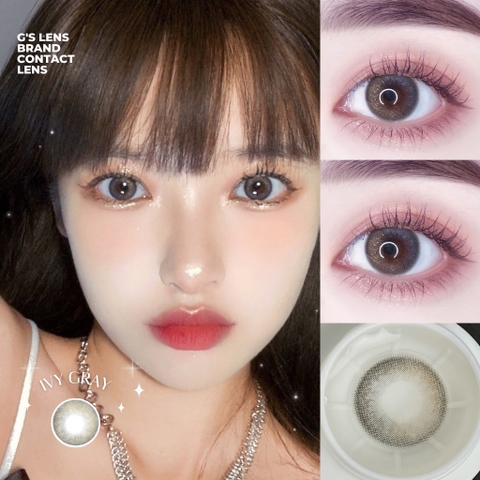 Kính áp tròng 6 tháng IVY GRAY màu xám nâu sáng tây giãn tròng nhỏ GTRENDY - MC38