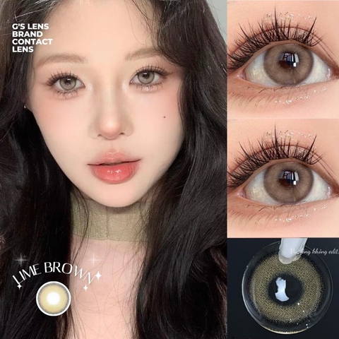 Kính áp tròng 6 tháng LIME BROWN màu nâu sáng tây giãn tròng nhỏ GTRENDY - MC38