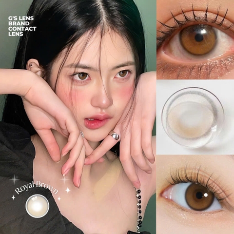Kính áp tròng 6 tháng ROYAL BROWN màu nâu tự nhiên không giãn tròng GTRENDY - MC38