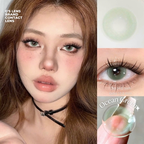 Kính áp tròng 6 tháng OCEAN GREEN màu xanh lá sáng tây giãn tròng nhỏ GTRENDY - MCK1