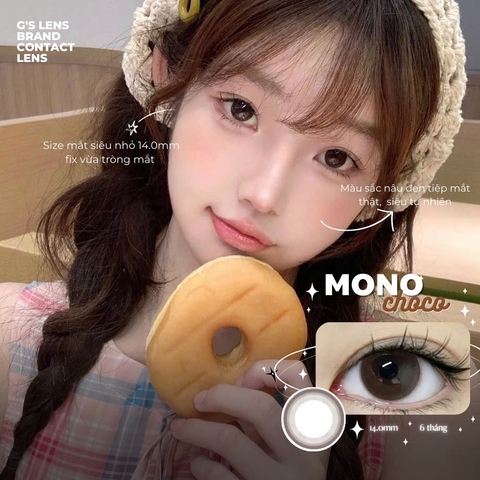 Kính áp tròng 6 tháng MONO CHOCO màu choco tự nhiên giãn tròng nhỏ GTRENDY - MC38