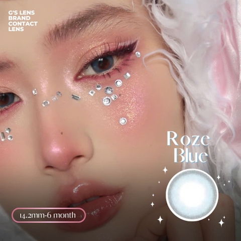 Kính áp tròng 6 tháng ROZE BLUE màu xanh dương tự nhiên giãn tròng nhỏ GTRENDY - MC38