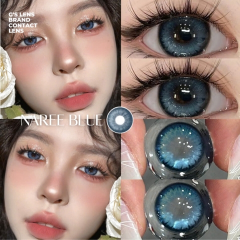 Kính áp tròng 6 tháng NAREE BLUE màu xanh dương sáng tây giãn tròng vừa GTRENDY - AL Color 38