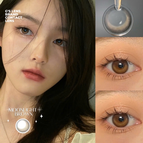 Kính áp tròng 6 tháng MOONLIGHT BROWN màu nâu tự nhiên giãn tròng nhỏ GTRENDY - MC38