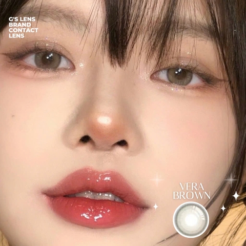 Kính áp tròng 6 tháng VERA BROWN màu nâu tự nhiên không giãn tròng GTRENDY - MC38