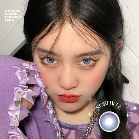 Kính áp tròng 6 tháng SORI BLUE màu xanh tím sáng tây giãn tròng nhỏ GTRENDY - MC38