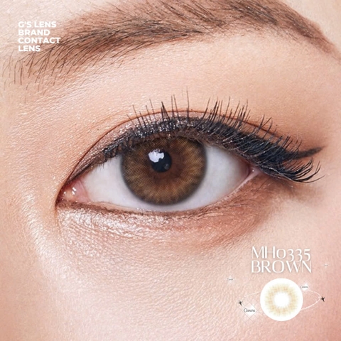 Kính áp tròng 6 tháng MH0335 BROWN màu nâu tự nhiên không giãn tròng GTRENDY - MC38
