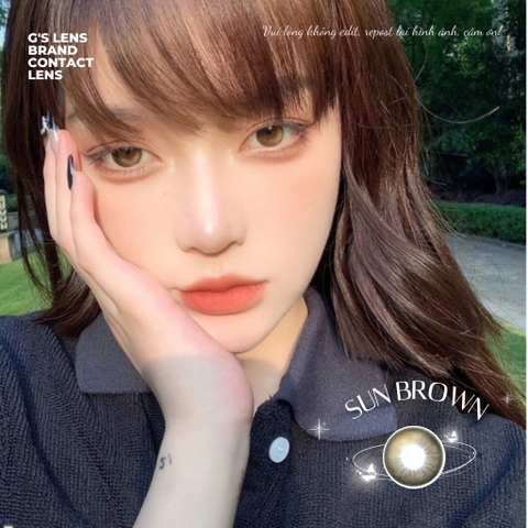 Kính áp tròng 6 tháng SUN BROWN màu nâu tự nhiên giãn tròng nhỏ GTRENDY - MC38