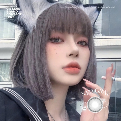 Kính áp tròng 6 tháng X453 GRAY màu xám sáng tây giãn tròng nhỏ GTRENDY - MC38