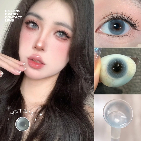 Kính áp tròng 6 tháng SOFT BLUE màu xanh sáng tây giãn tròng nhỏ GTRENDY - MCK1