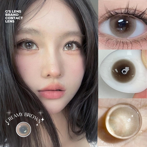 Kính áp tròng 6 tháng CREAMY BROWN màu nâu tự nhiên giãn tròng nhỏ GTRENDY - MC38