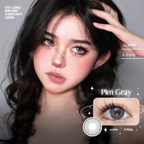 Kính áp tròng 6 tháng PIM GRAY màu xám sáng tây giãn tròng nhỏ GTRENDY - MC38
