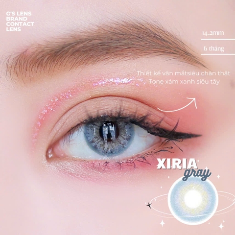 Kính áp tròng 6 tháng XIRIA GRAY màu xám xanh sáng tây giãn tròng nhỏ GTRENDY - MC38
