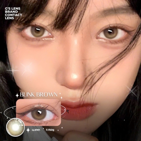 Kính áp tròng 6 tháng BLINK BROWN màu nâu tây sáng giãn tròng nhỏ GTRENDY - MC38