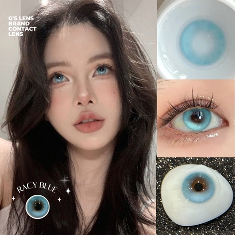 Kính áp tròng 6 tháng RACY BLUE màu xanh sáng tây giãn tròng nhỏ GTRENDY - MC38