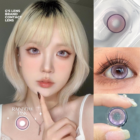 Kính áp tròng 6 tháng RAINBOW PINK màu hồng sáng tây giãn tròng nhỏ GTRENDY - MC38
