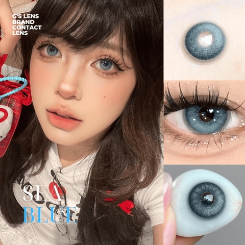 Kính áp tròng 6 tháng SEA BLUE màu xanh sáng tây giãn tròng nhỏ EMEI - GTRENDY - MCK1