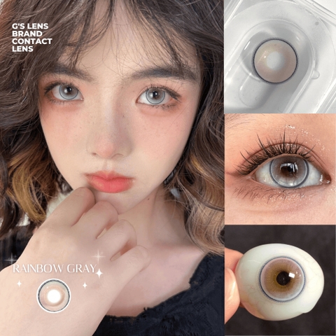 Kính áp tròng 6 tháng RAINBOW GRAY màu xám sáng tây giãn tròng nhỏ GTRENDY - MC38
