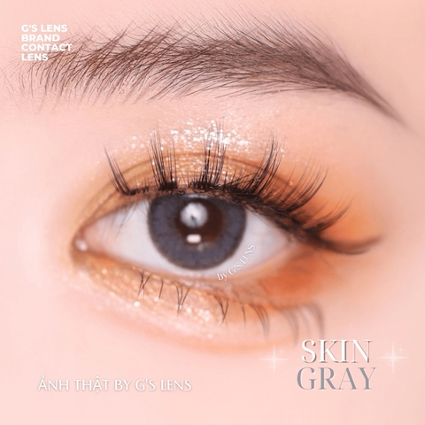 Kính áp tròng 6 tháng SKIN GRAY màu xám xanh tự nhiên giãn tròng nhỏ GTRENDY - MC38