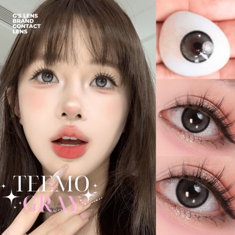 Kính áp tròng 6 tháng TEEMO GRAY màu xám đen tự nhiên giãn tròng nhỏ - BABIEE