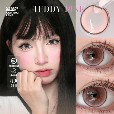 Kính áp tròng 6 tháng TEDDY PINK màu hồng tự nhiên giãn tròng nhỏ GTRENDY - MCK1