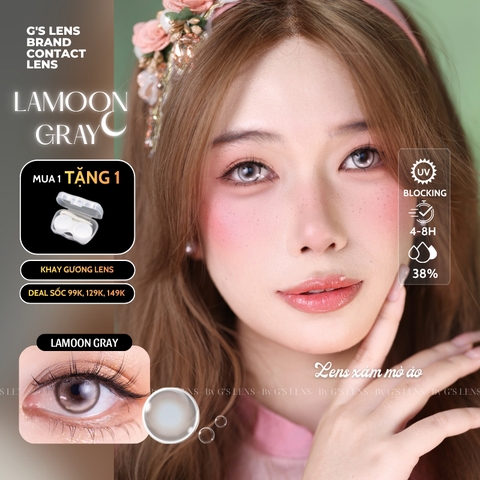 Kính áp tròng 6 tháng LAMOON GRAY màu xám sáng tây giãn tròng nhỏ GTRENDY - MC38