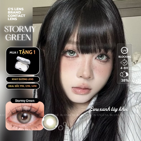 Kính áp tròng 6 tháng STORMY GREEN màu xanh lá sáng tây giãn tròng nhỏ GTRENDY - MC38