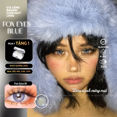 Kính áp tròng 6 tháng FOX EYES BLUE màu xanh tím sáng tây giãn tròng vừa GTRENDY - MC38