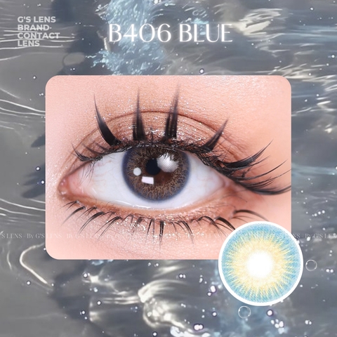 Kính áp tròng 6 tháng B406 BLUE màu xanh dương tự nhiên không giãn tròng GTRENDY - MC38
