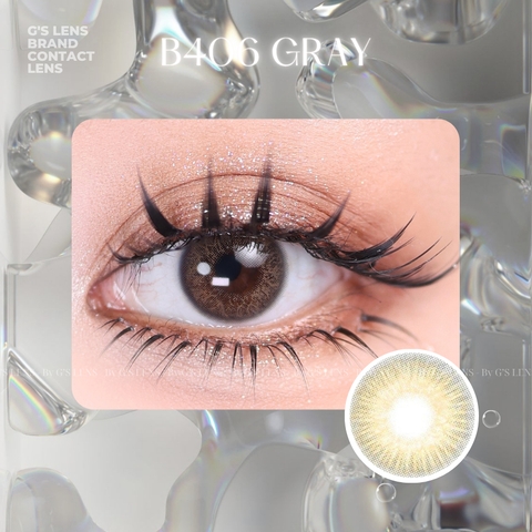 Kính áp tròng 6 tháng B406 GRAY màu xám tự nhiên không giãn tròng GTRENDY - MC38