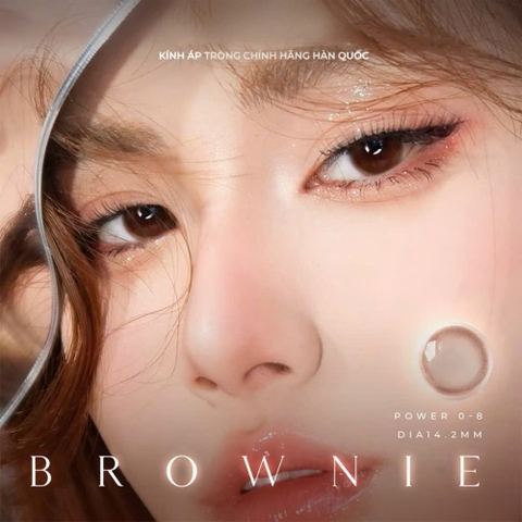 Kính áp tròng 1 ngày BROWNIE màu nâu tự nhiên giãn tròng nhỏ ANGEL EYES