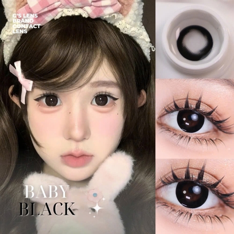 Kính áp tròng 6 tháng BABY BLACK màu đen tự nhiên giãn tròng to GTRENDY - MC38