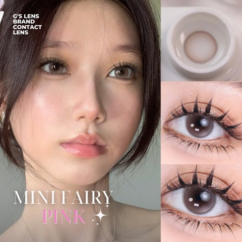 Kính áp tròng 6 tháng MINI FAIRY PINK màu hồng nâu sáng tây giãn tròng nhỏ GTRENDY - Realcon Color 38